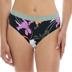 Marlee high waisted bikini bottom, dreamy floral/stripe reversible, size M